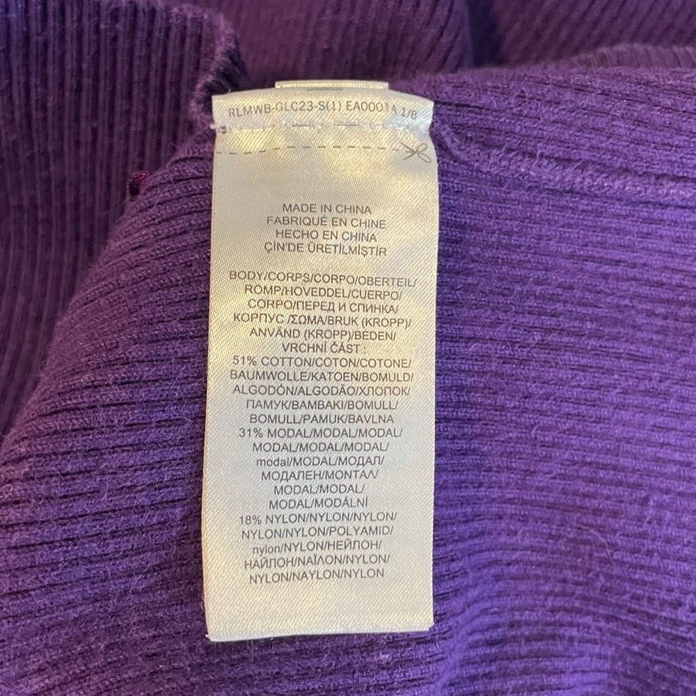 Lauren Ralph Lauren Purple Sweater with Silver Buttons on Sleeves Size 2X - Picture 7 of 8